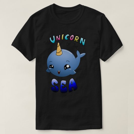 Baby Narwhal de Unicorn van het Zee T-shirt (Design voorkant)