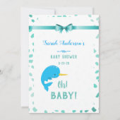 Baby Narwhal denk dat het Baby shower van Baby een Kaart (Achterkant)