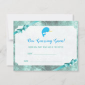 Baby Narwhal Guessing Count Baby shower Game Kaart (Voorkant)