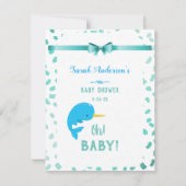 Baby Narwhal Guessing Count Baby shower Game Kaart (Achterkant)
