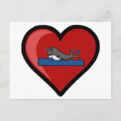 Baby Narwhal Love Briefkaart (Voorkant)