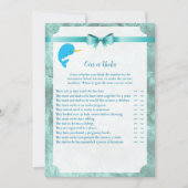 Baby Narwhal over of onder Baby shower Kaart (Voorkant)