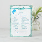Baby Narwhal wat is er op je Baby shower? Kaart (Staand voorkant)