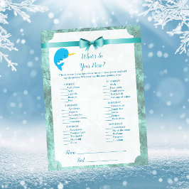 Baby Narwhal wat zit er in je paarse Baby shower g Kaart