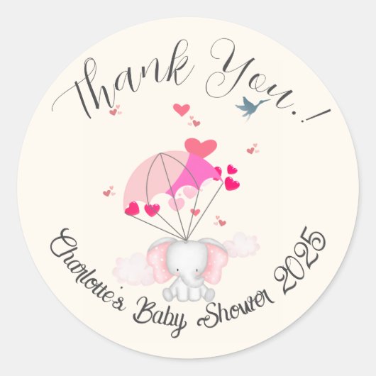 Baby Nelly-Baby shower Ronde Sticker (Voorkant)