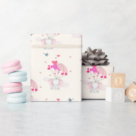 Baby Nelly op Bloemen White Wrapping Paper Cadeaupapier