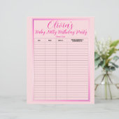 Baby Nelly Verjaardagsfeest gastenlijst (Staand voorkant)