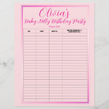 Baby Nelly Verjaardagsfeest gastenlijst