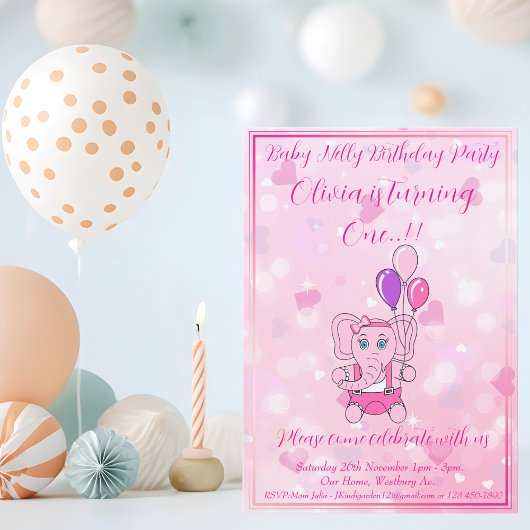 Baby Nelly Verjaardagsfeest Kaart