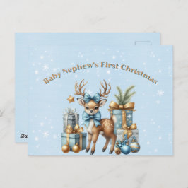 Baby Nephew's First Christmas Holiday Postcard Feestdagenkaart