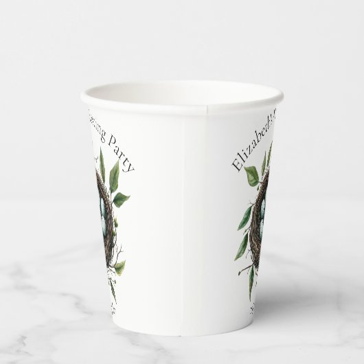 Baby Nesting Party Vogelnest Papieren Bekers (Rechts)