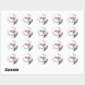 Baby neushoorn & Birdies geschilderd dank u Ronde Sticker (Vel)