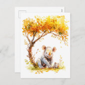 Baby-neushoorn rust onder een boom feestdagenkaart (Voorkant / Achterkant)