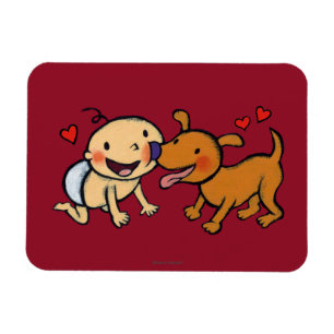 Baby neuskussen van de hond magneet