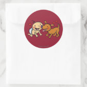 Baby neuskussen van de hond ronde sticker (Tas)
