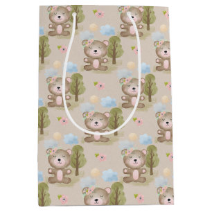 Baby Neutraal Beer Forest Large Gift Bag Medium Cadeauzakje