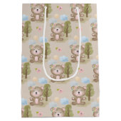 Baby Neutraal Beer Forest Large Gift Bag Medium Cadeauzakje (Achterkant)