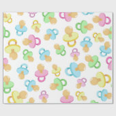 Baby Neutraal Pacifier Custom Shower Gift Cadeaupapier (Vlak)