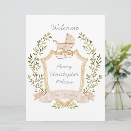 Baby | Neutraal ziekenhuisteken Aankondiging (Staand voorkant)