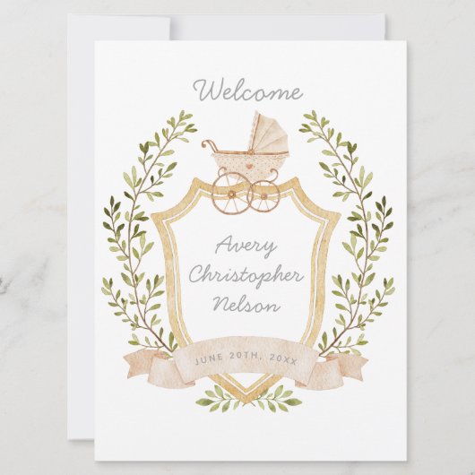 Baby | Neutraal ziekenhuisteken Aankondiging (Voorkant)