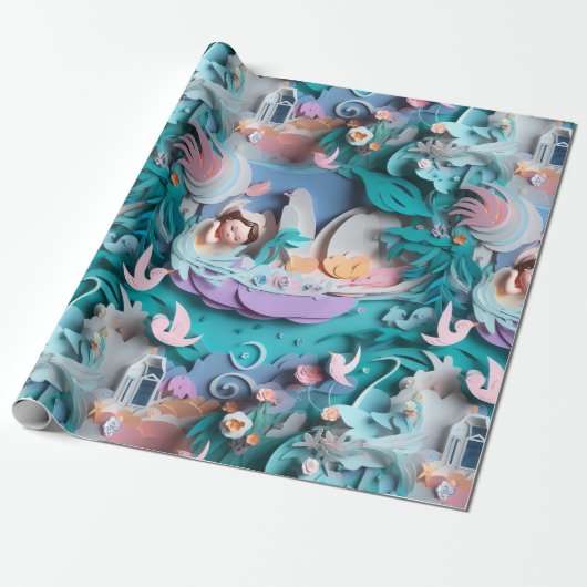 Baby, New Born Pattern Cadeaupapier (Uitgerold)