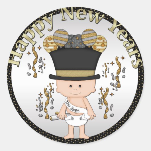Baby New Years Eve Vakantie sticker (Voorkant)
