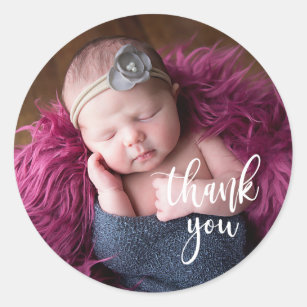 Baby Newborn Foto Hartelijk dank Sticker
