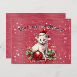 Baby Niece's First Christmas Holiday Postcard Feestdagenkaart