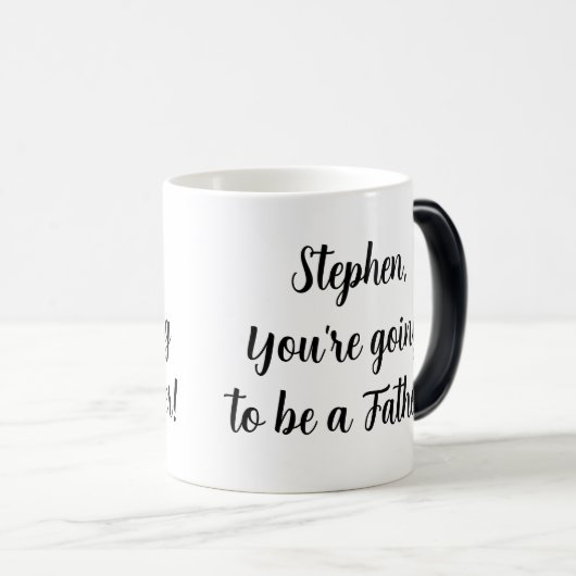 Baby Nieuwe Vader Pap Verborgen Bericht Verrassing Magische Mok (Voorkant rechts)