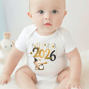 Baby Nieuwjaar 2026 Rompertje Cute Teddybeer Ontwe Romper