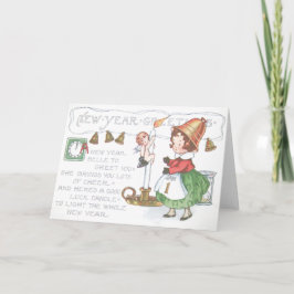 Baby Nieuwjaar Candle Bells Klok Zandloper Feestdagen Kaart