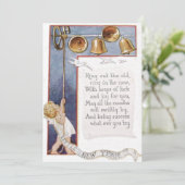 Baby Nieuwjaar Ringing Bells Dove Kaart (Staand voorkant)