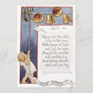 Baby Nieuwjaar Ringing Bells Dove Kaart