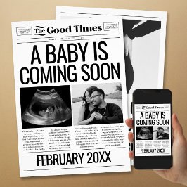 Baby Nieuwsblad Zwangerschapsonthulling Kaart