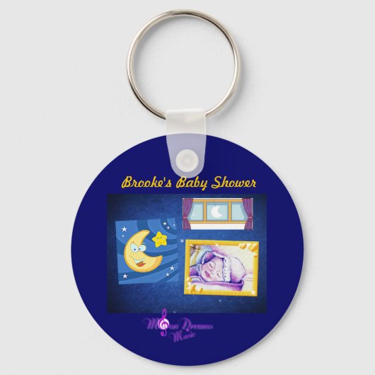 Baby Night Song Blue Button Sleutelhanger (Voorkant)
