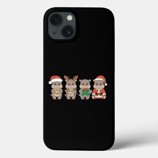 Baby Nijlpaard Moo Deng Kerstmis Case-Mate iPhone Case (Achterkant)