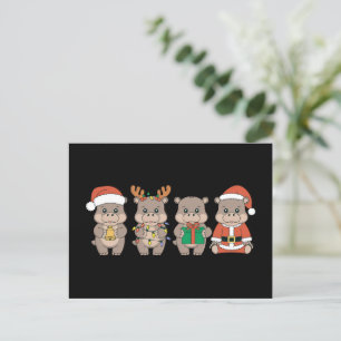 Baby Nijlpaard Moo Deng Kerstmis Feestdagenkaart