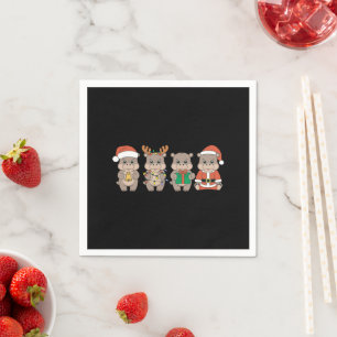 Baby Nijlpaard Moo Deng Kerstmis Servet