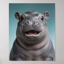 Baby Nijlpaard Portret – Mooie Kinderkamer Dieren