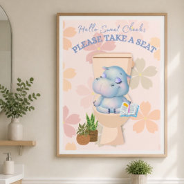 Baby Nijlpaard Zoete Wangetjes Neem Plaats Poster