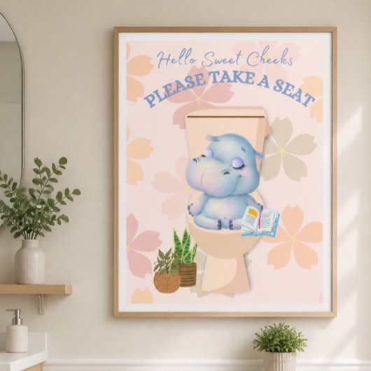 Baby Nijlpaard Zoete Wangetjes Neem Plaats Poster