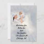 Baby nodigt met de Blauwe Achtergrond van Sky uit Bedankkaart (Voorkant)