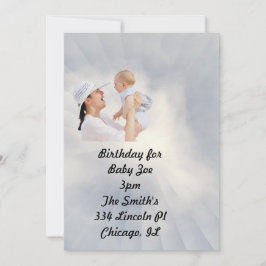 Baby nodigt met de Blauwe Achtergrond van Sky uit Bedankkaart