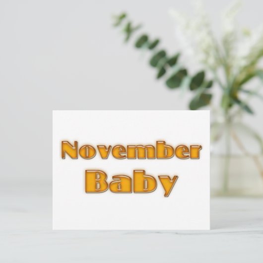 Baby november briefkaart (Staand voorkant)