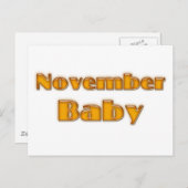 Baby november briefkaart (Voorkant / Achterkant)