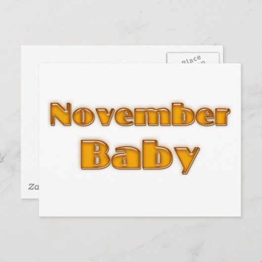 Baby november briefkaart (Voorkant / Achterkant)