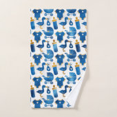 Baby Nursery Blue Bottle Carriage Stortern Pattern Bad Handdoek (Handdoek)