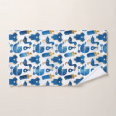 Baby Nursery Blue Bottle Carriage Stortern Pattern Bad Handdoek (Handdoek)