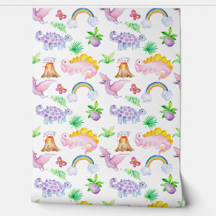 Baby Nursery Dinosaur Naadloos Patroon Behang