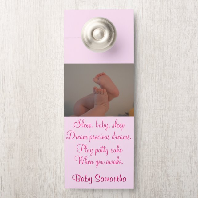 Baby Nursery Foto Roze Deur Hangers (Op knop)